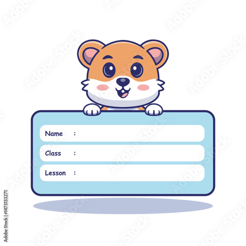 Illustration vector grapich of cartoon hamster with blank sign perfect for templates cover book 