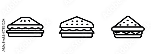 sandwich outline or line icon design bundle.