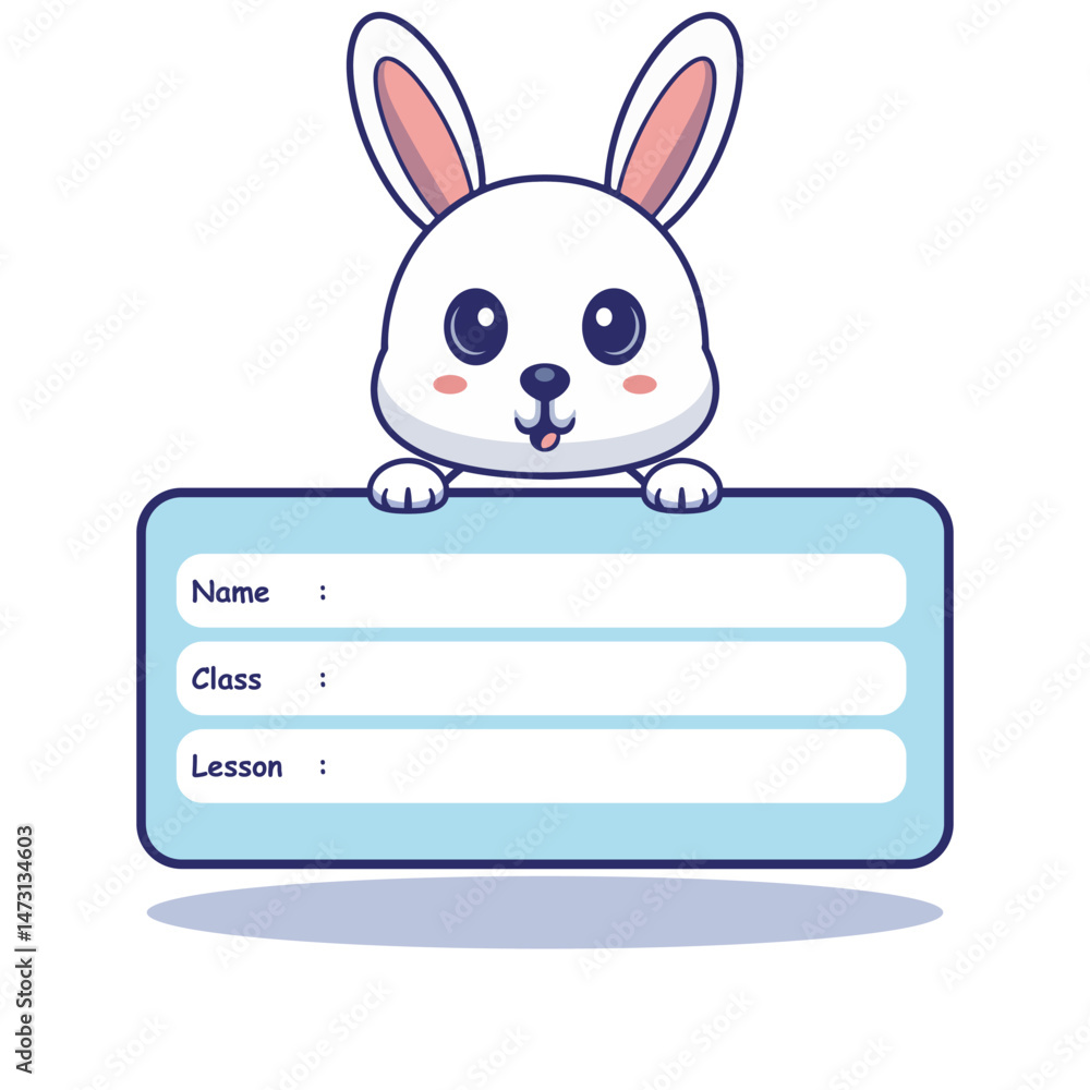 Illustration vector grapich of rabbit with blank sign perfect for templates cover book Illustration vector grapich of rabbit with blank sign perfect for templates cover book