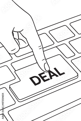 finger presses enter button with deal written on it