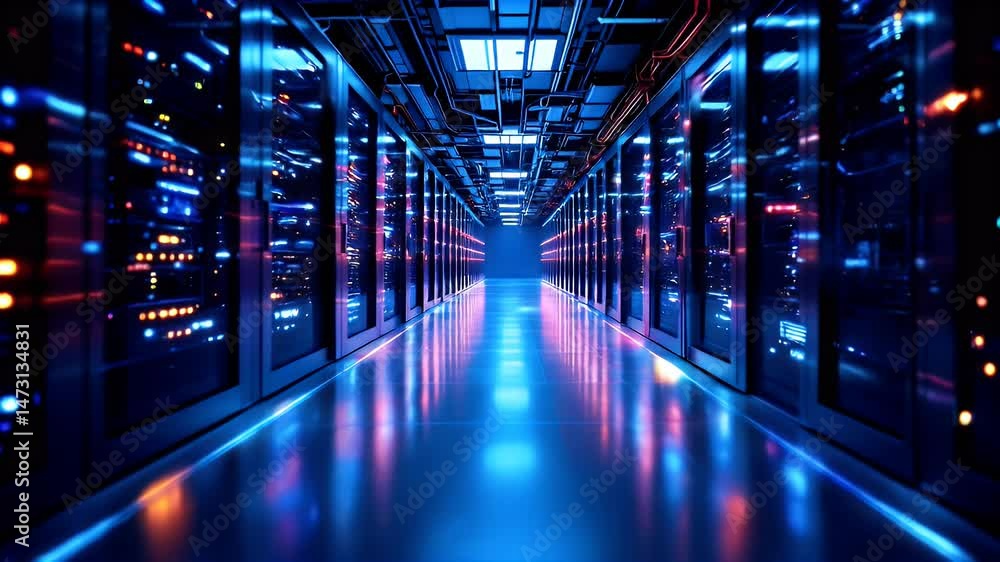 Illuminated Server Room A Glimpse into the Digital Core Illuminated Server Room A Glimpse into the Digital Core