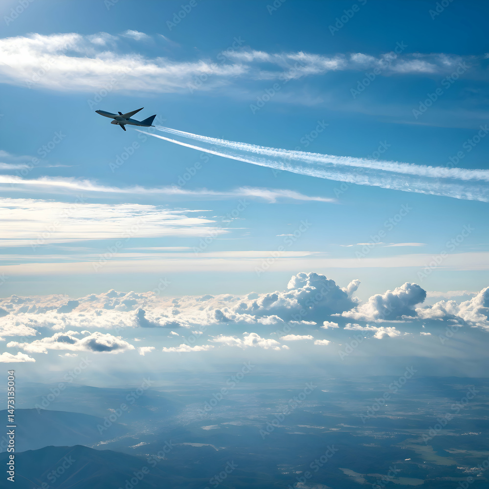 Fototapeta premium Helicopter flying over the mountains