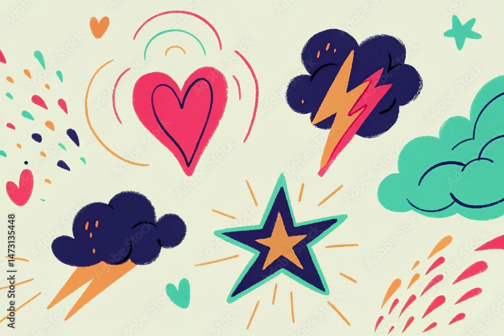 Naklejka premium doodles motive background