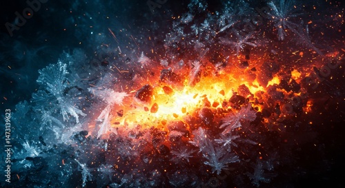 Wallpaper Mural Ice and Fire Explosion Wallpaper Design Torontodigital.ca