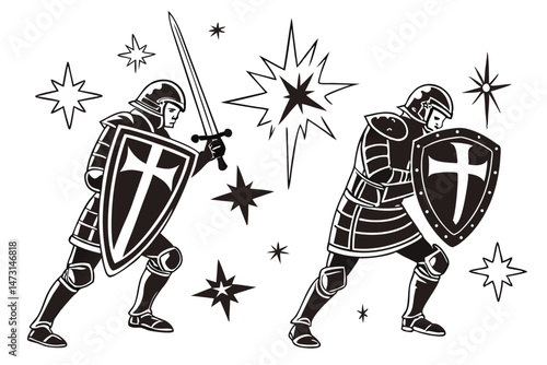 "Starlit Duel: Guardians of Light and Valor"
