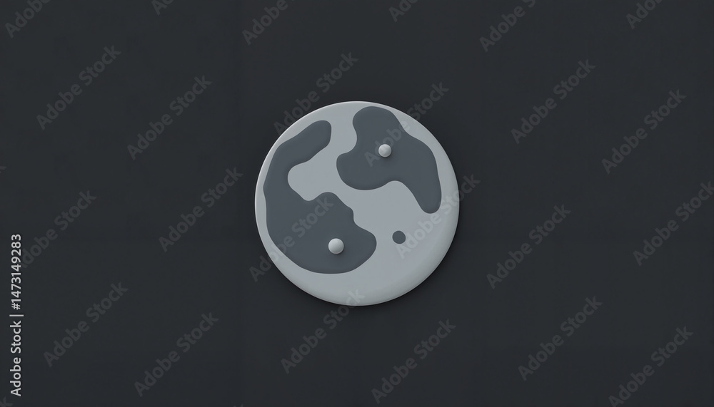 Abstract depiction of a stylized planet in grayscale
Abstract depiction of a stylized planet in grayscale