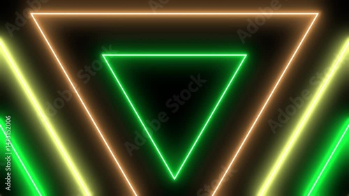 Triangle  Repetitive green yellow  orange Background