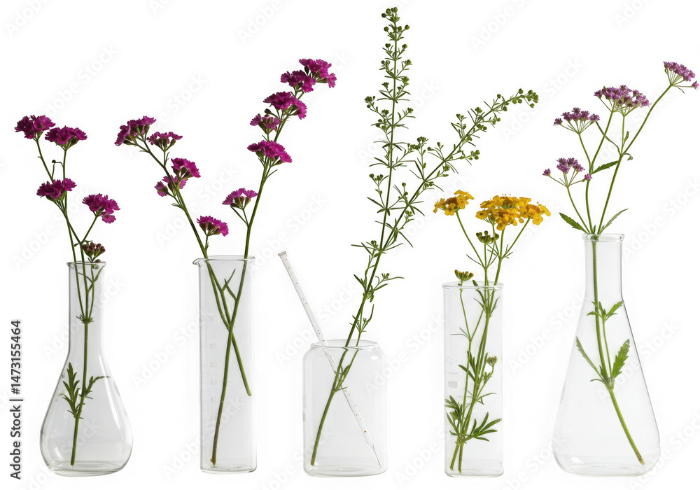 Floral arrangement in vases isolated on transparent background Floral arrangement in vases isolated on transparent background
