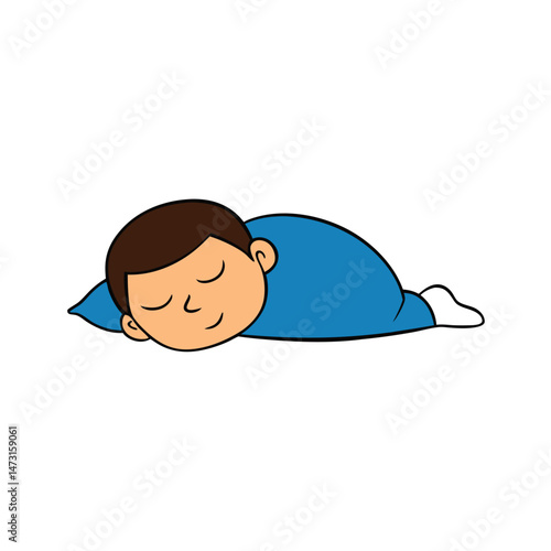 little boy sleeping on the floor