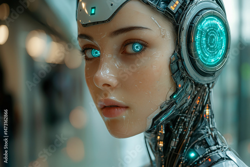 Wallpaper Mural Robotic background technology concept Torontodigital.ca