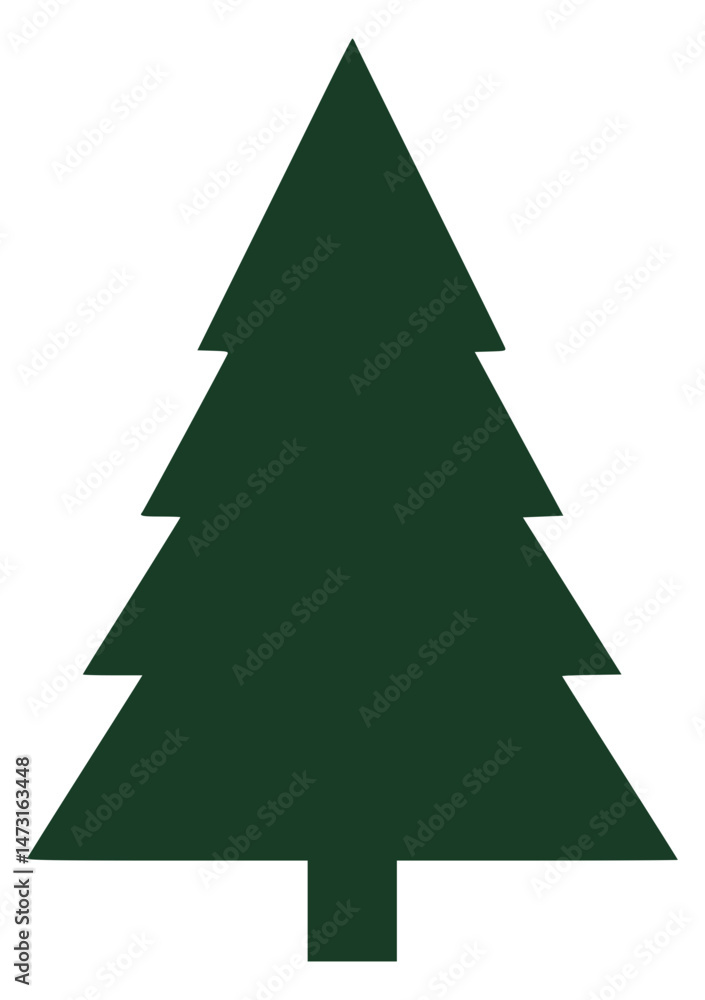 A minimalist image of a Christmas tree on a clean white background. A minimalist image of a Christmas tree on a clean white background.
