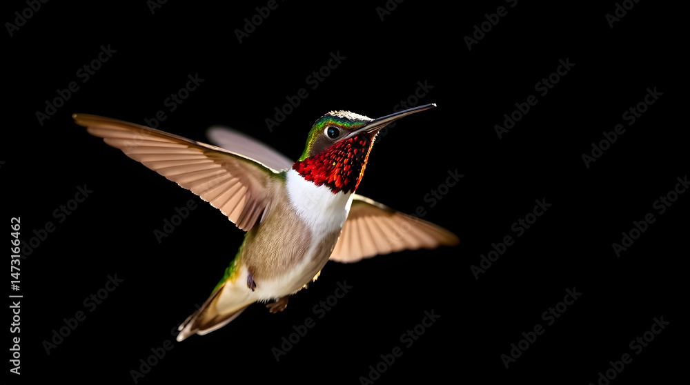 Fototapeta premium Grace in the Air: Hummingbird in Warm Light