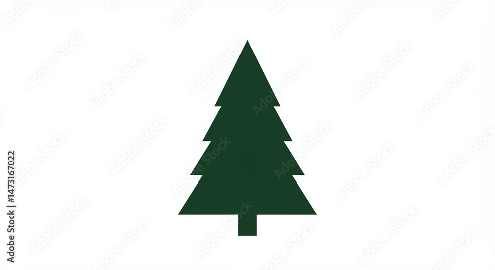 Fototapeta premium A minimalist image of a Christmas tree on a clean white background.