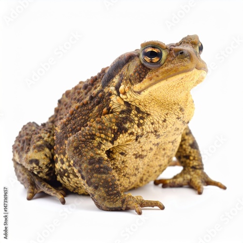 Close-Up of a Toad on a White Background