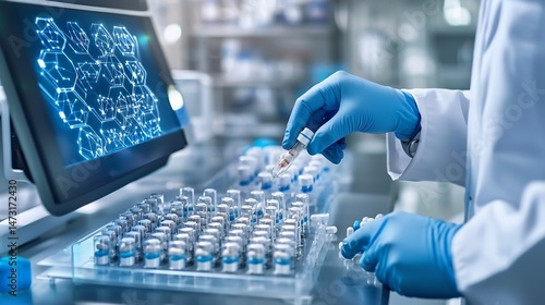 A high tech pharmaceutical company developing ai assisted drug formulations – high-quality AI image