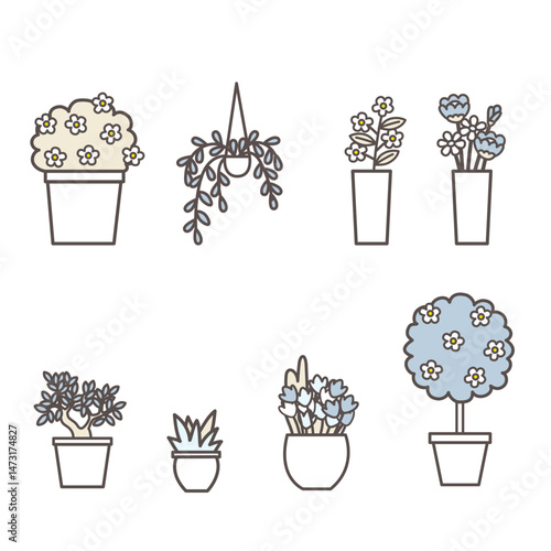 色々な植物のイラストセット