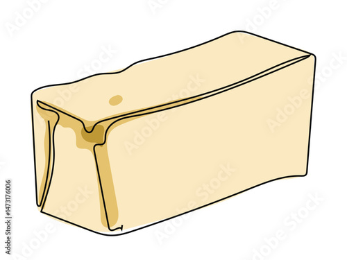 Butter in continuous line pattern on white background.