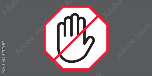 Hand blocking sign stop .Vector illustration. EPS 10.