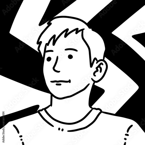 young man with angry face cartoon illustration graphic design