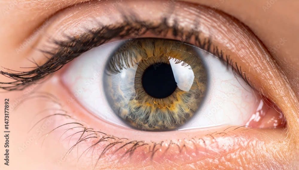 Fototapeta premium Close-Up of a Human Eye with Detailed Iris Patterns