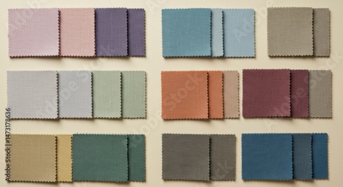 Fabric swatches in various colors