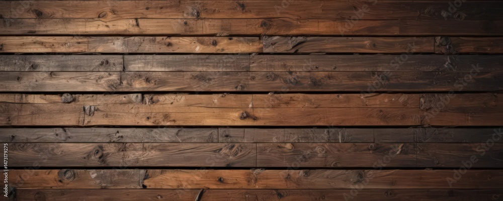 Naklejka premium Rustic reclaimed wood wall, rich texture, varied tones , worn, uneven
