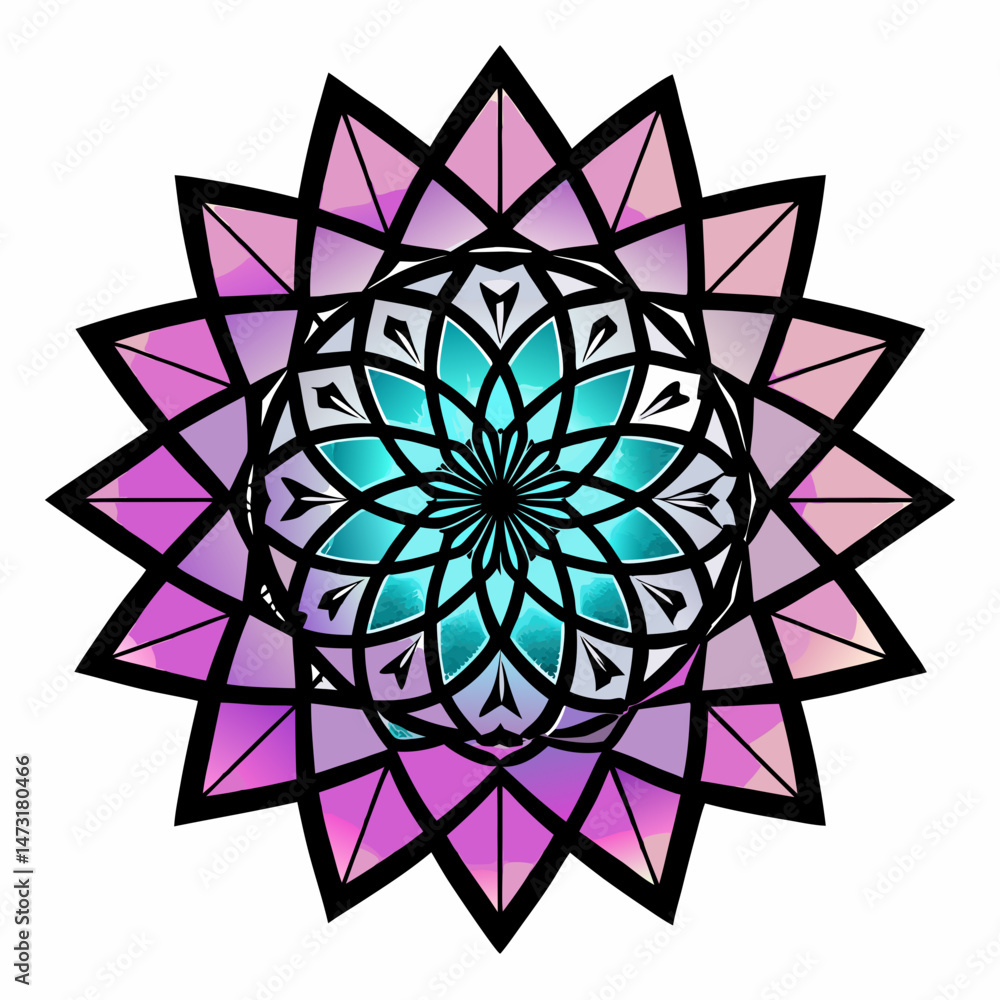 Geometric Mandala Gradient – Black Silhouette on White Geometric Mandala Gradient – Black Silhouette on White