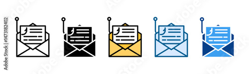 Phishing Attack Icon Set Multiple Style Collection