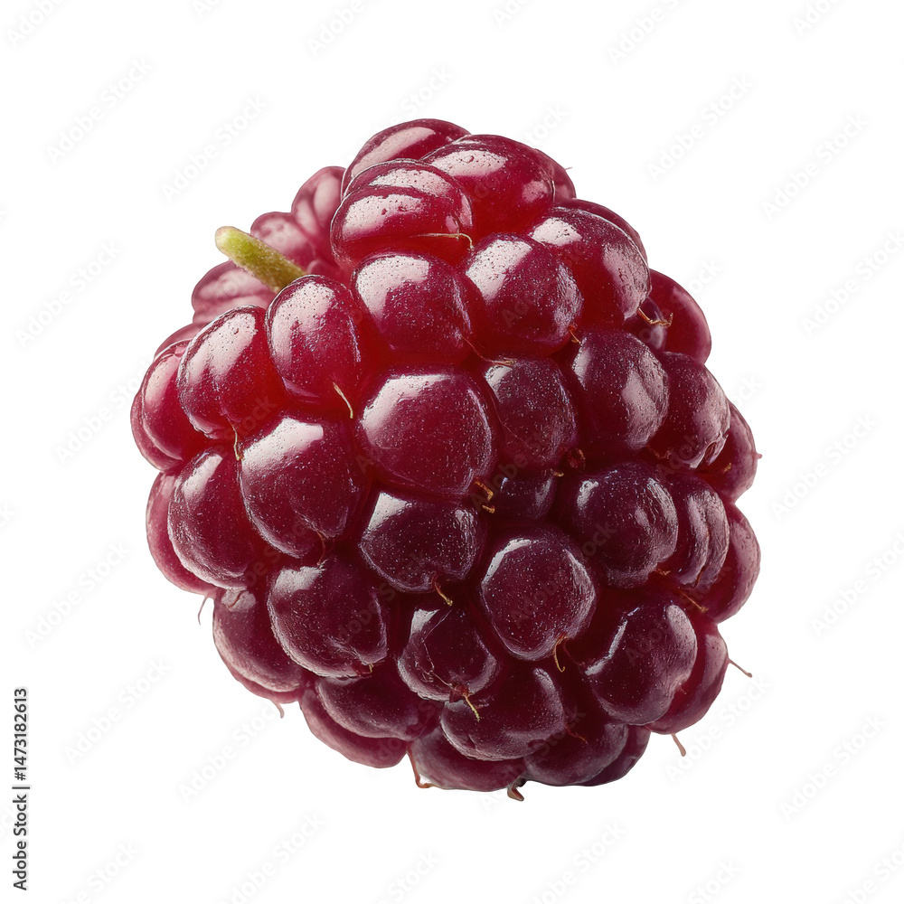 Single red raspberry isolated on closeup macro photography food ripe dark on transparent background Single red raspberry isolated on closeup macro photography food ripe dark on transparent background