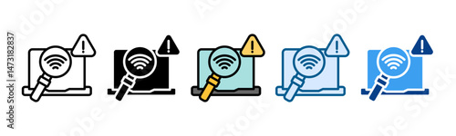 Intrusion Detection Icon Set Multiple Style Collection