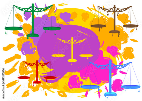 Scale graffiti. Abstract modern street art decoration performed in urban painting style.