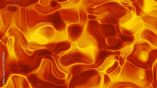 Abstract molten lava background with flowing shapes and bright illumination.Horizontal Background.