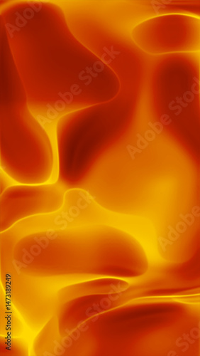 Abstract molten lava background with flowing shapes and bright illumination.Vertical Background.