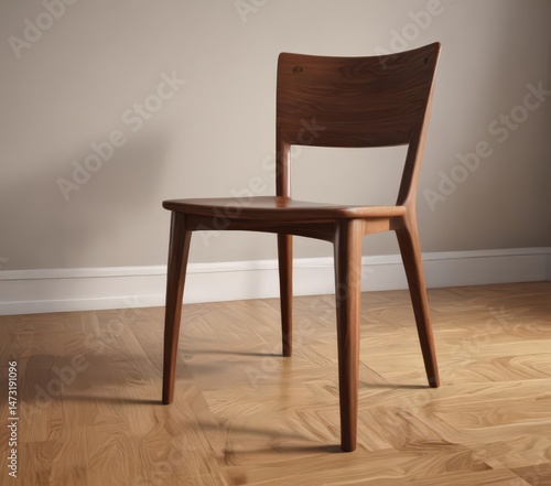 Wallpaper Mural Crisp chair shadow cast on polished wood  Clean lines, subtle detail , lines, image Torontodigital.ca