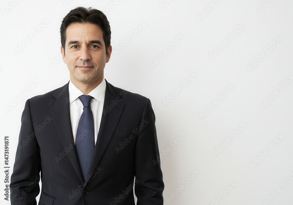 Portrait of a businessman in a suit against a white background with copy space Portrait of a businessman in a suit against a white background with copy space