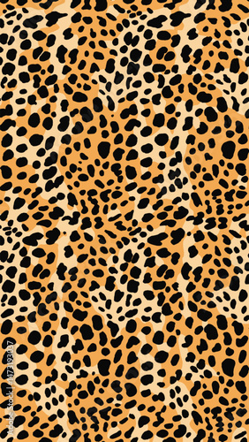 Repeating pattern of spotted animal skin design. leopard skin style