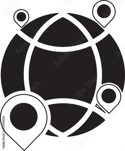 globe with location pin icon