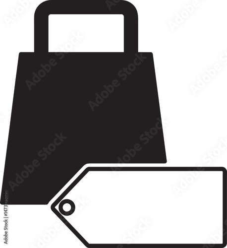 shopping bag with price tag icon