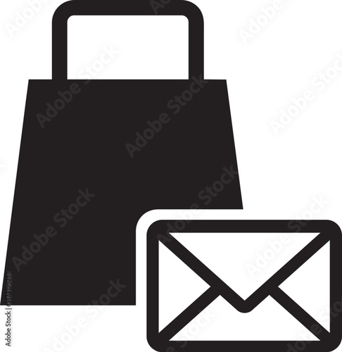 shopping bag and envelope icon
