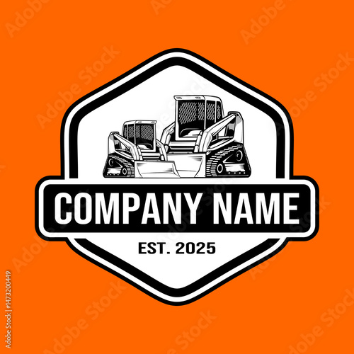 skid steer vector logo design,skid steer car logo,skid steer vector,skid steer heavy equipment vehicle,scoop,transport,business,industrial,digger,loader,design,logo,construction,bulldozer,machiner
