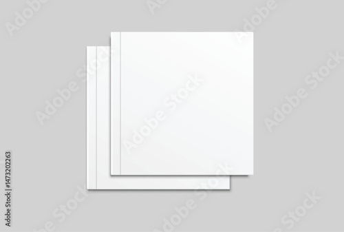 Vector realistic 3d magazine mockup with white blank cover isolated on background. For the business presentation magazine, notebook, booklet, brochure, catalogue or a publisher advertising corporate
