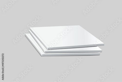 Vector realistic 3d magazine mockup with white blank cover isolated on background. For the business presentation magazine, notebook, booklet, brochure, catalogue or a publisher advertising corporate
