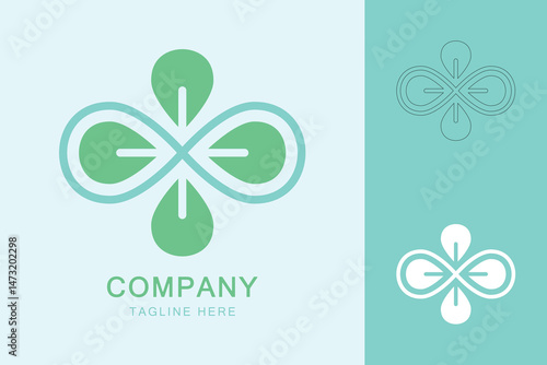 Organic logo for pharmaceuticals company. Medical service center logo for clinic and hospital.
