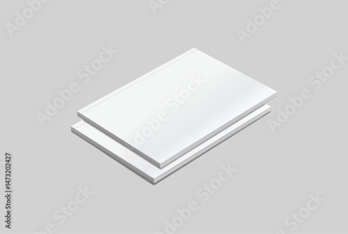 Vector realistic 3d magazine mockup with white blank cover isolated on background. For the business presentation magazine, notebook, booklet, brochure, catalogue or a publisher advertising corporate
