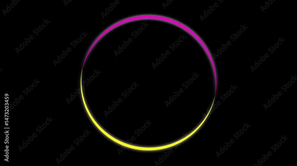 Neon Circle Loop with Yellow and Pink Glow Neon Circle Loop with Yellow and Pink Glow