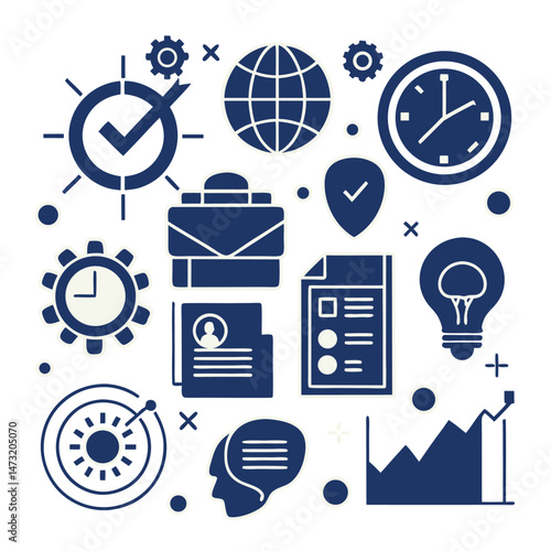 Business Icons – Vector Art Set on White Background