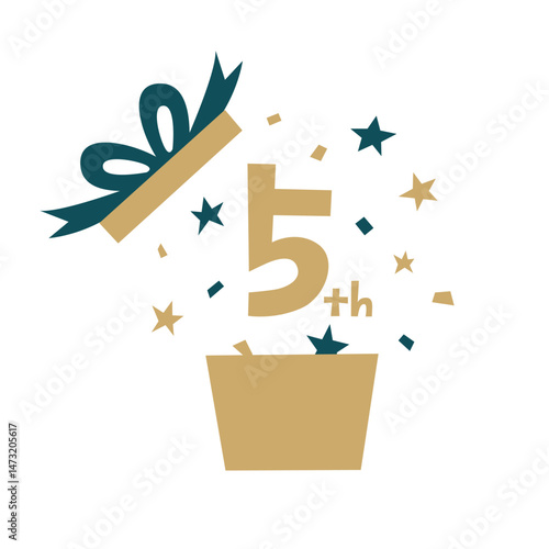 5thお祝いイラスト