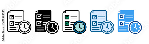 Project Timeline Icon Set Multiple Style Collection