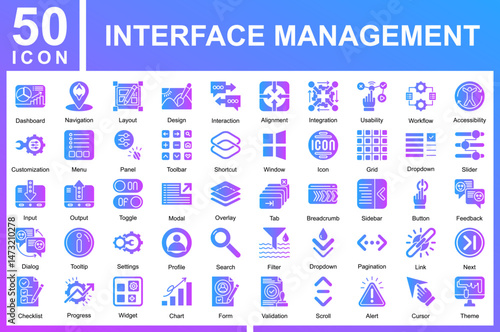 Interface Management Icon Collection Sheet. 