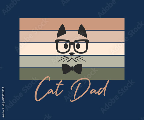 Cat dad new versions, High-quality vector design for cat-themed apparel, great for print-on-demand and cat lover merchandise.